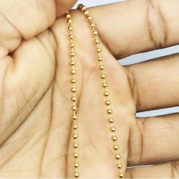 Other - NEW 14K Yellow Gold Stainless Ball Chain Necklace (QUANTITY 2)